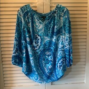 Talbots Blue Patterned Women's Top